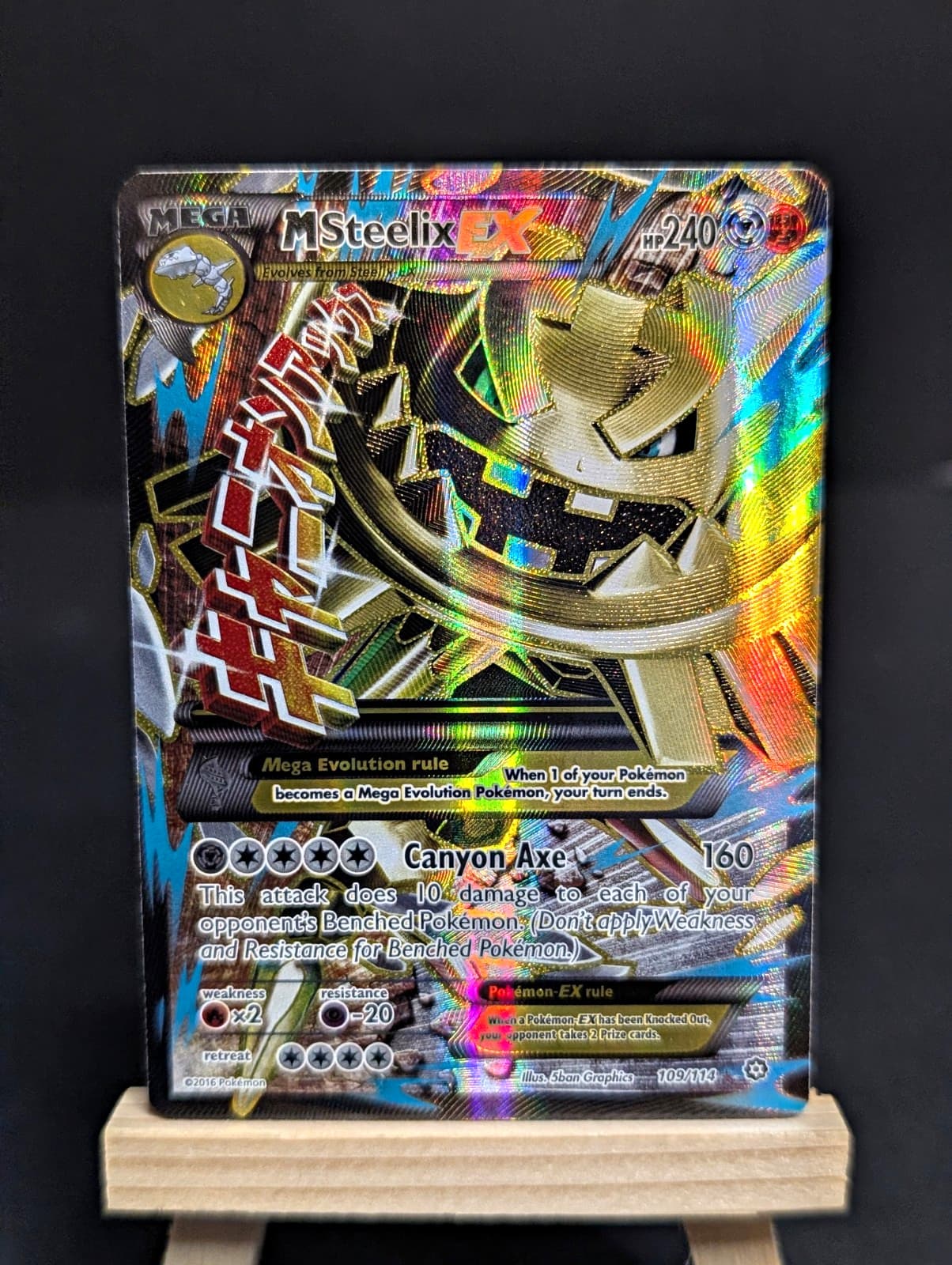 Pokemon TCG M Steelix EX 109/114 XY Steam Siege Full Art Holo Ultra Rare NM