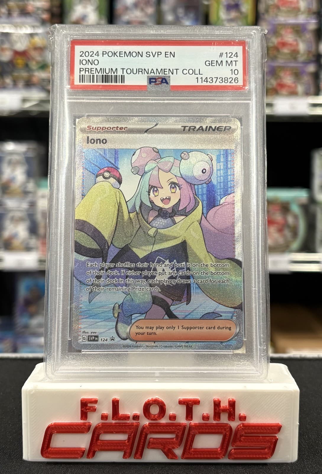 2024 Pokemon SVP EN-SV Black Star Promo Iono Premium Tournament Coll PSA 10 #124