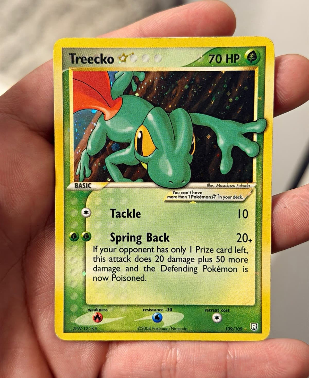 Pokémon Treecko Gold Star 109/109 EX Team Rocket Returns Holo 70 HP