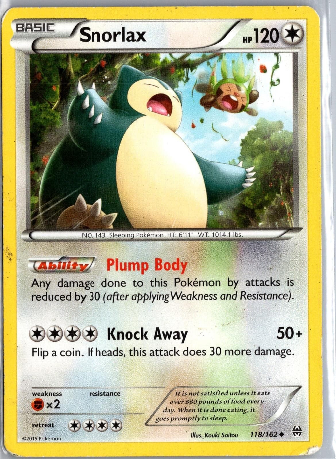 Snorlax 118/162 Uncommon BREAKthrough Pokemon Heavily Played