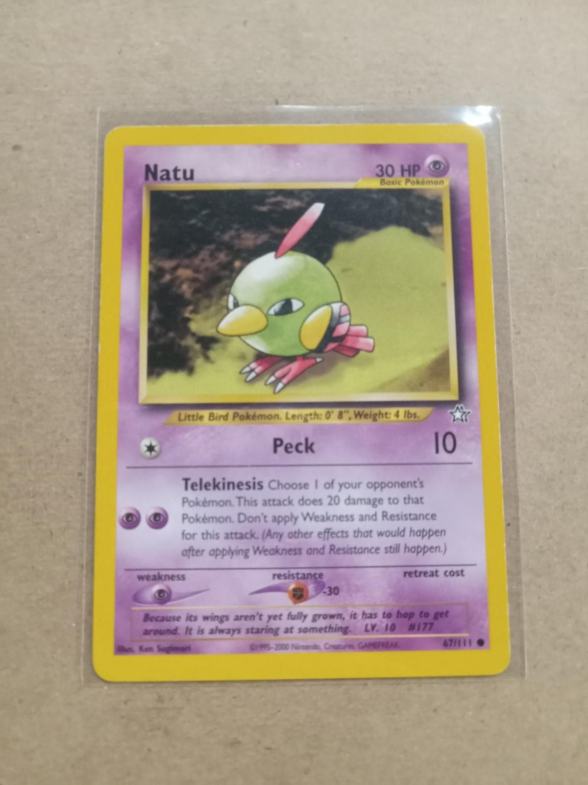 Natu 67/111 Common Neo Genesis Pokemon Unlimited Lightly Played