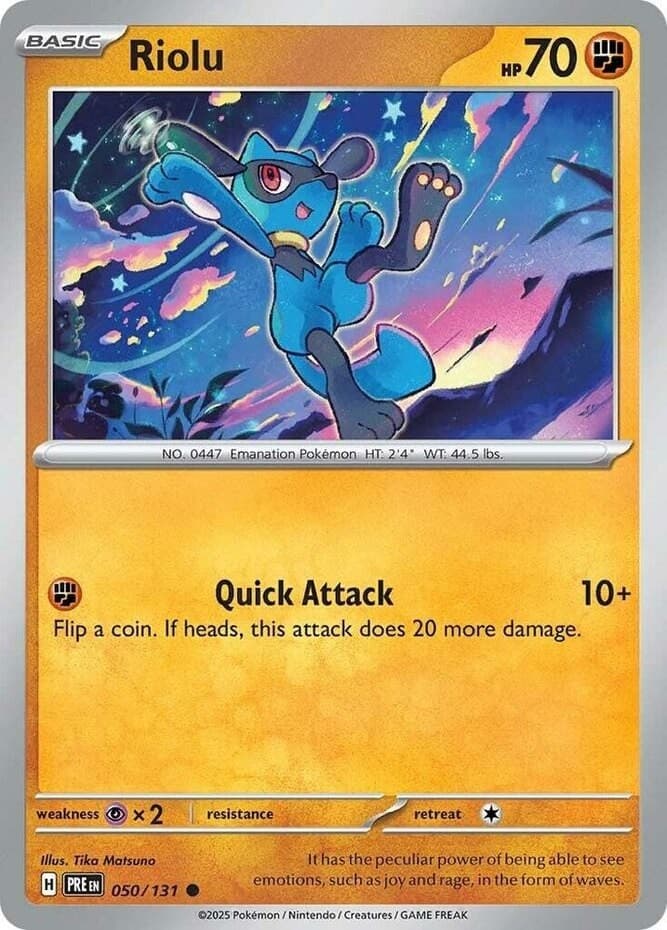 Riolu - 050/131 - Common (Near Mint) Prismatic Evolutions - Fighting Pokémon