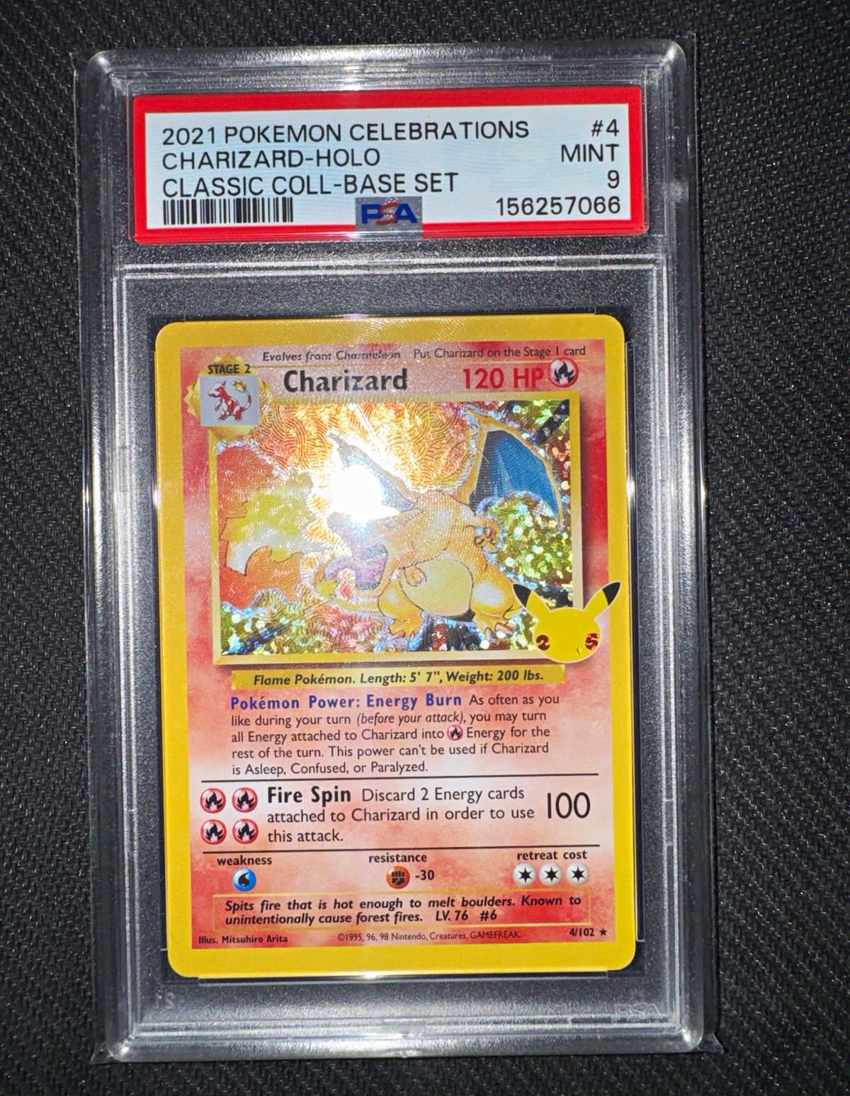Charizard 4/102 Celebrations Classic Collection Holo 2021 PSA 9