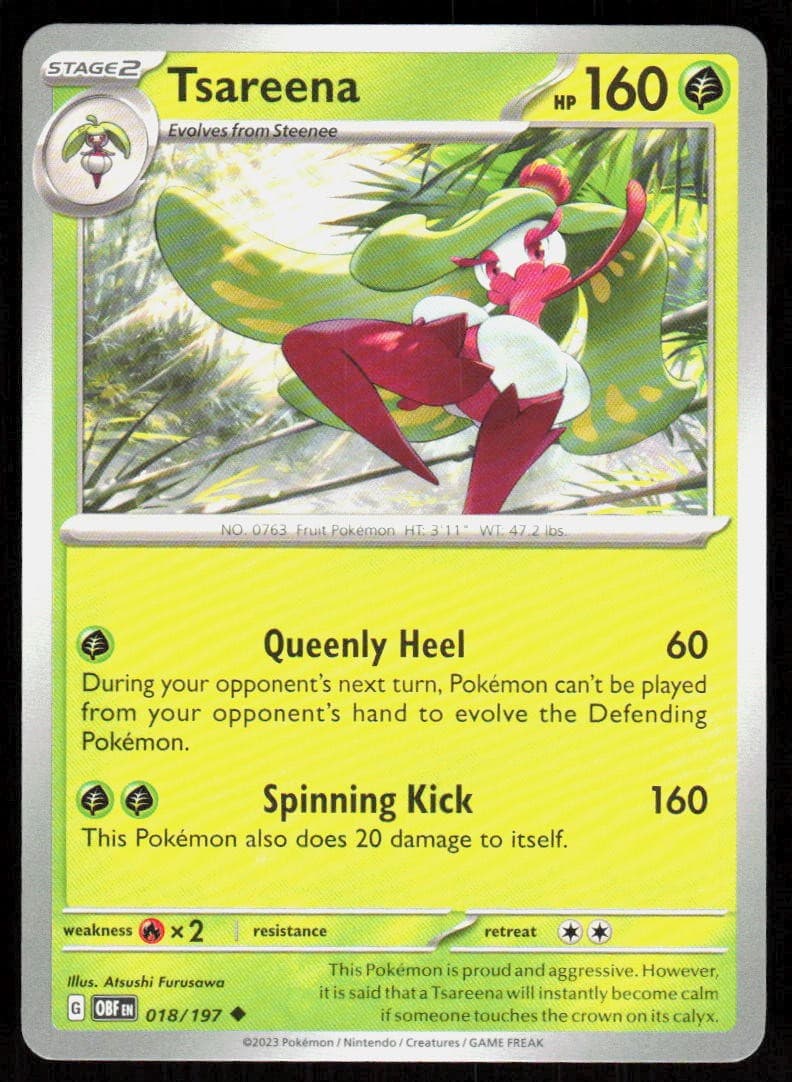 Tsareena 018/197 Uncommon Obsidian Flames Pokemon Lightly Played