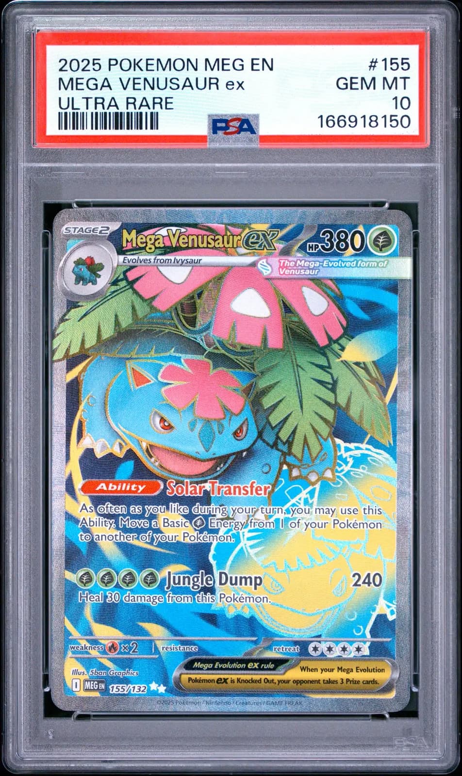 2025 Mega Evolution Mega Venusaur ex Ultra Rare PSA 10 #155/132
