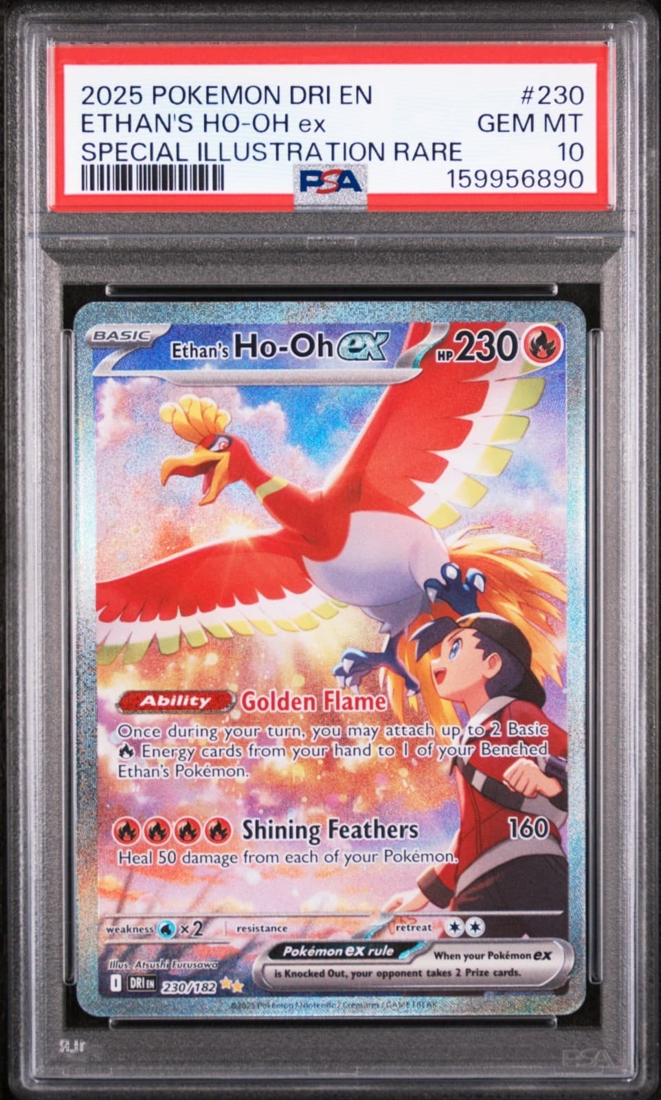 Pokemon 2025 Ethan's Ho-Oh ex 230/182 SIR Destined Rivals GEM MINT PSA 10
