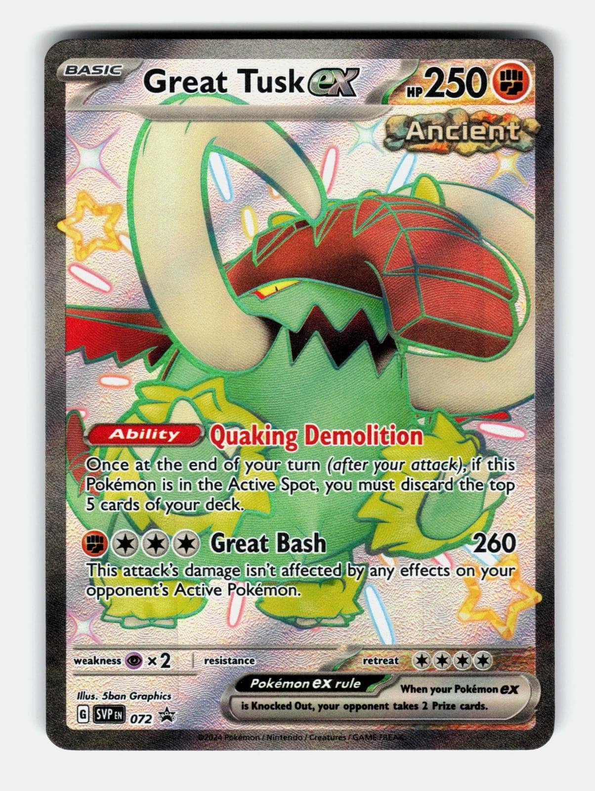 Great Tusk ex 072 Holo Promo Scarlet & Violet Promo Pokemon Near Mint