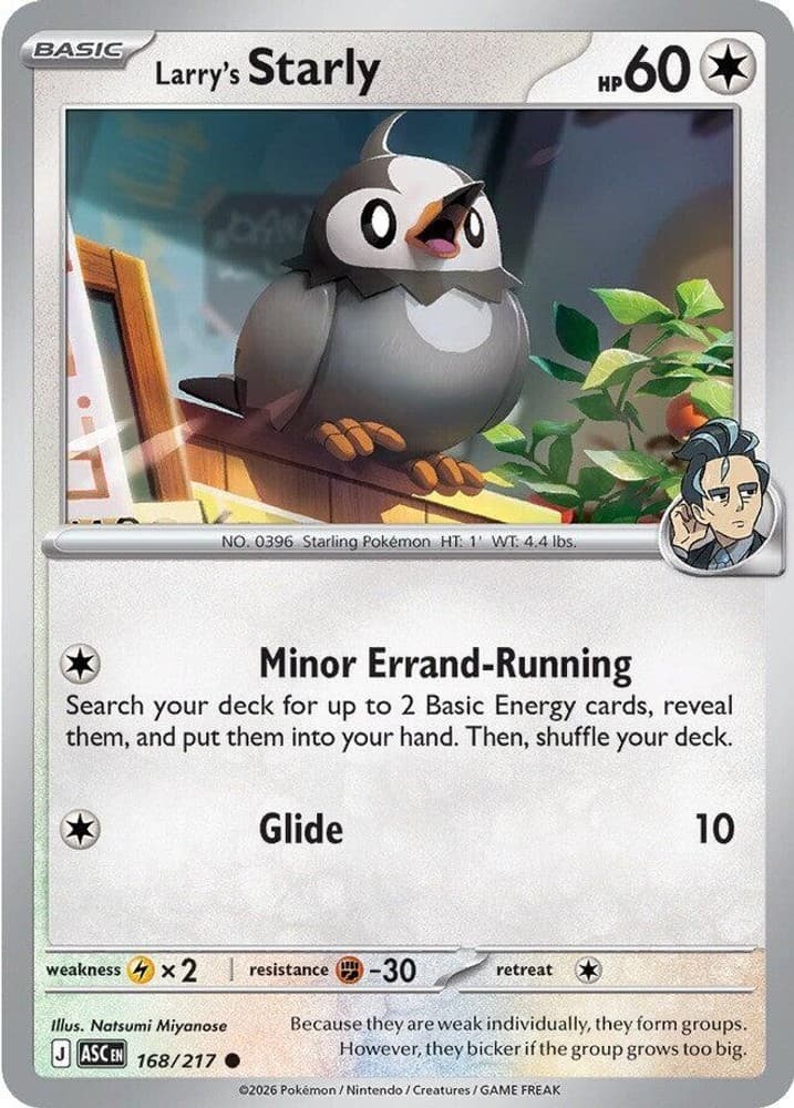 Pokemon Larry's Starly 168/217 ME: Ascended Heroes Common NM