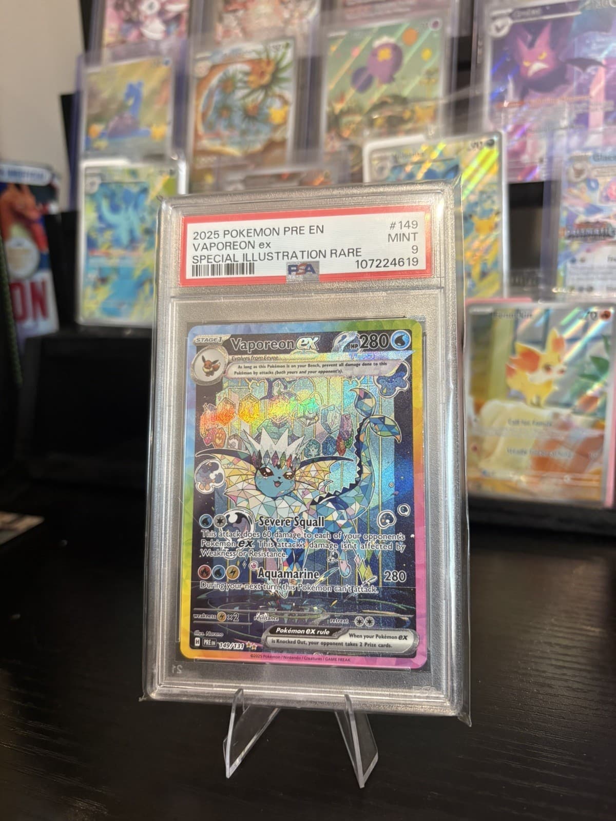 Vaporeon ex 149/131 Sv: Prismatic Evolutions Holo PSA 9