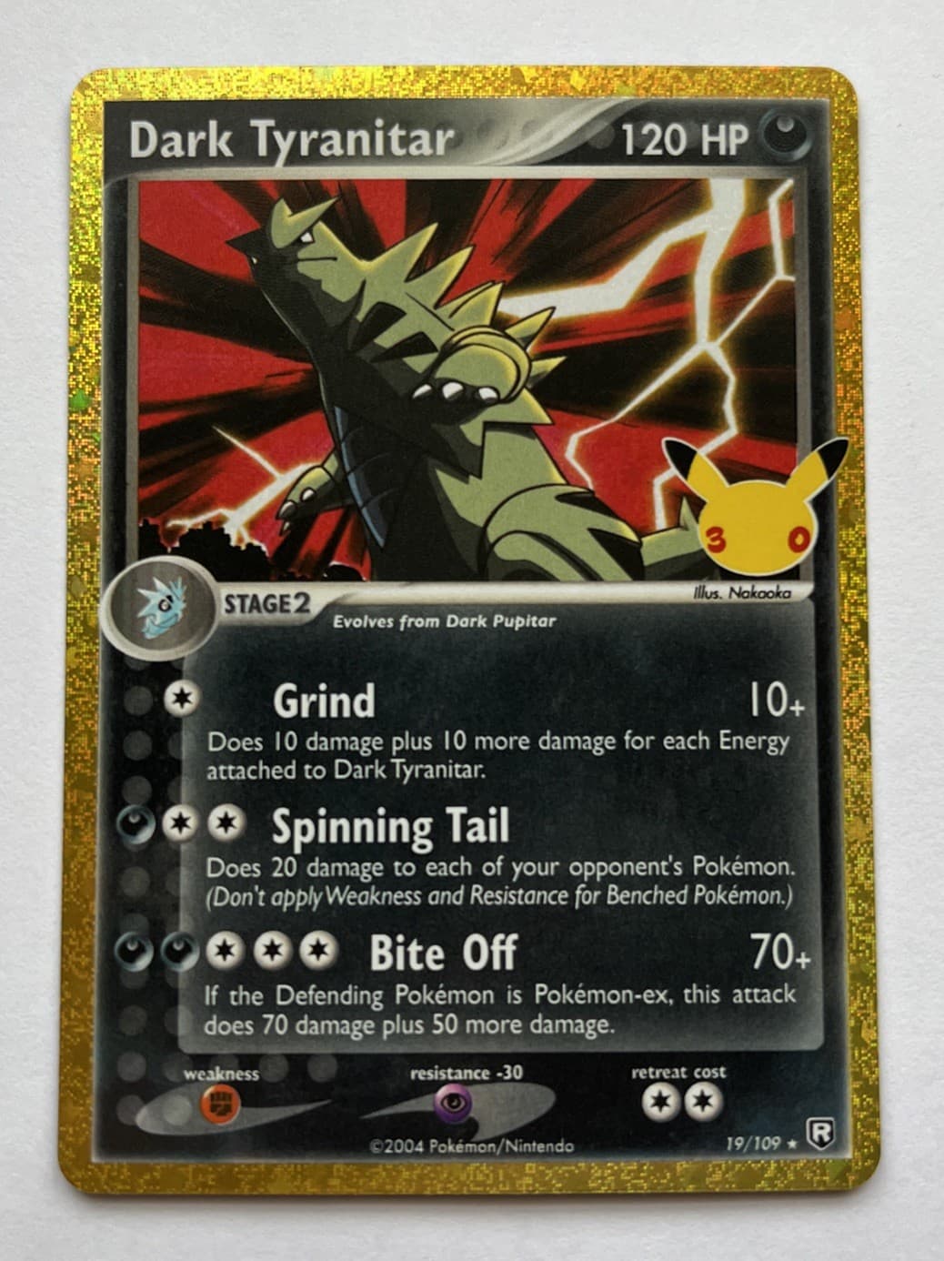 Dark Tyranitar 19/109 Holo ME: 30th Celebration Classic Collection Pokemon NM