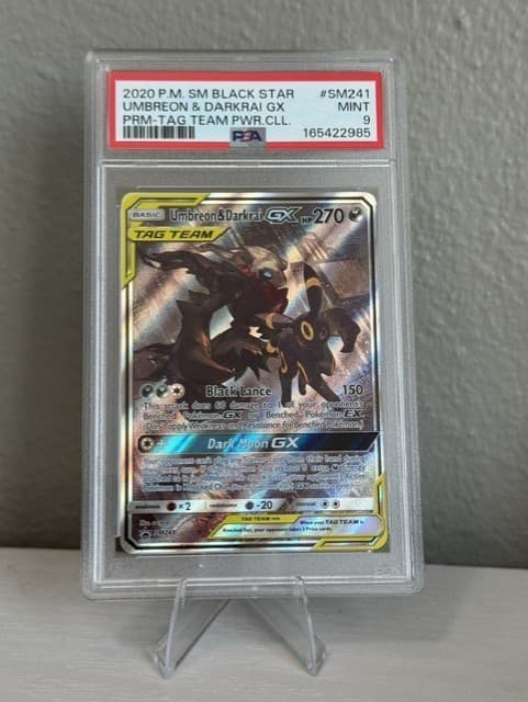 Pokémon Umbreon & Darkrai GX SM241 Sun & Moon Black Star Promo PSA 9