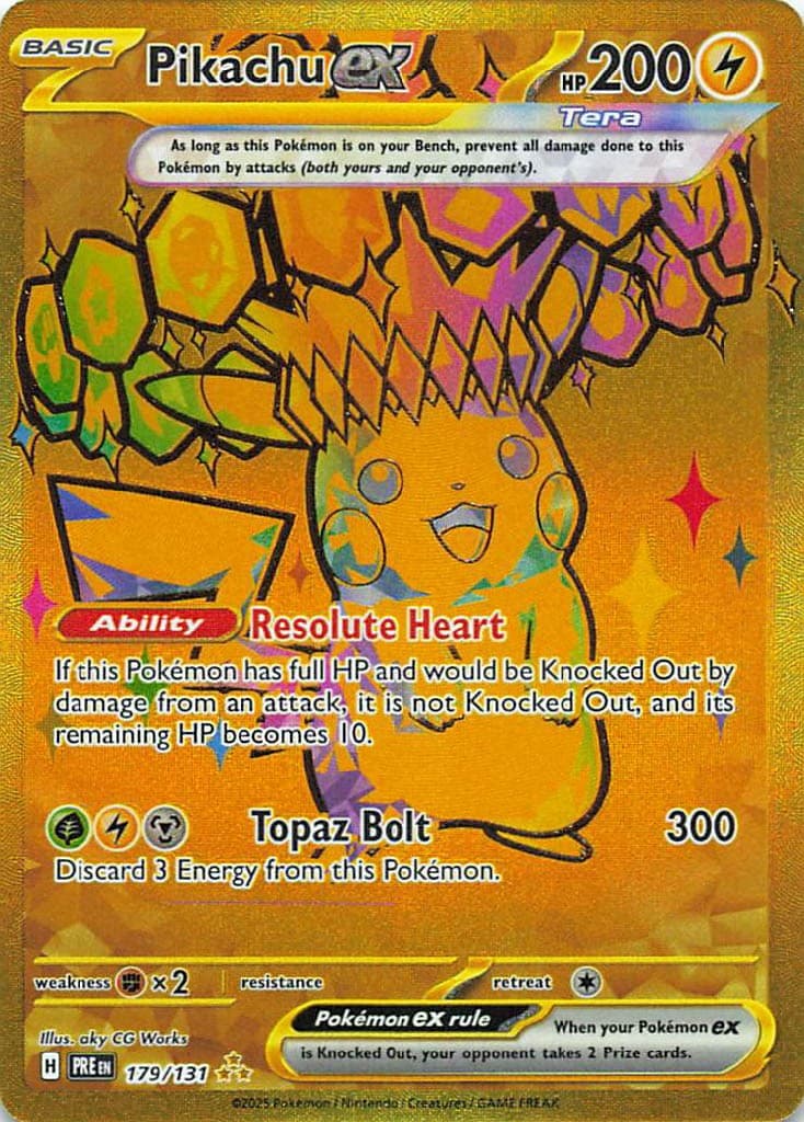 Pikachu ex 179/131 Holo Hyper Rare Prismatic Evolutions Pokemon Near Mint