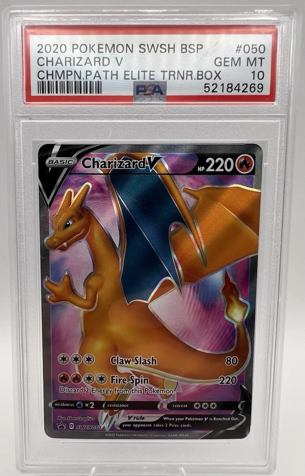 PSA 10 GEM MINT Charizard V SWSH050 Pokemon Black Star Promo Holo