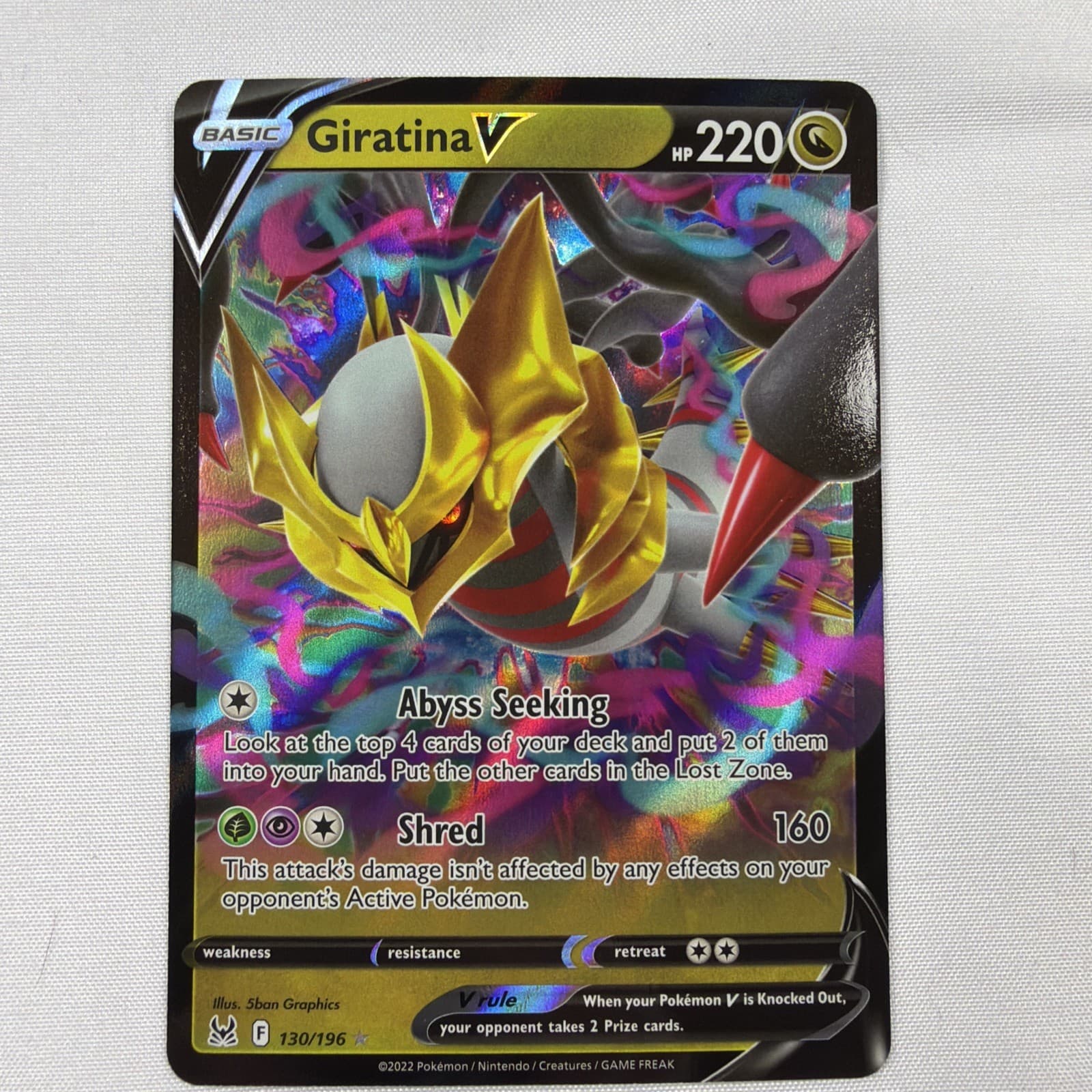 Pokemon TCG SWSH11: Lost Origin #130/196 Giratina V NM
