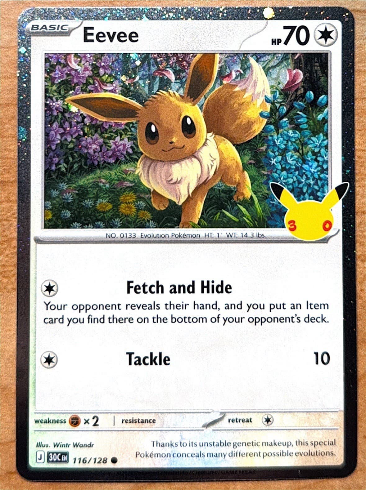 Eevee 116/128 Pokemon TCG 30th Celebration Holo Promo