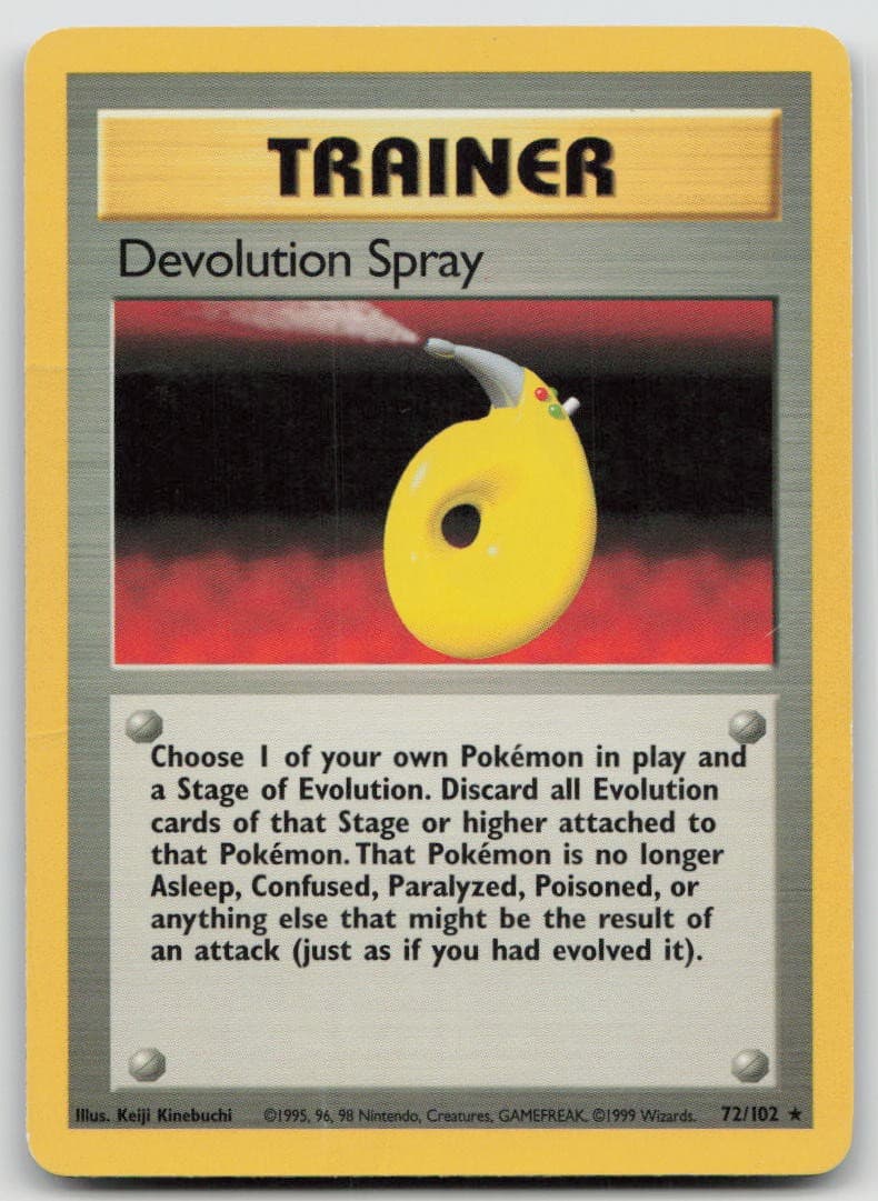 Devolution Spray 72/102 Rare Base Set Unlimited Pokemon MP