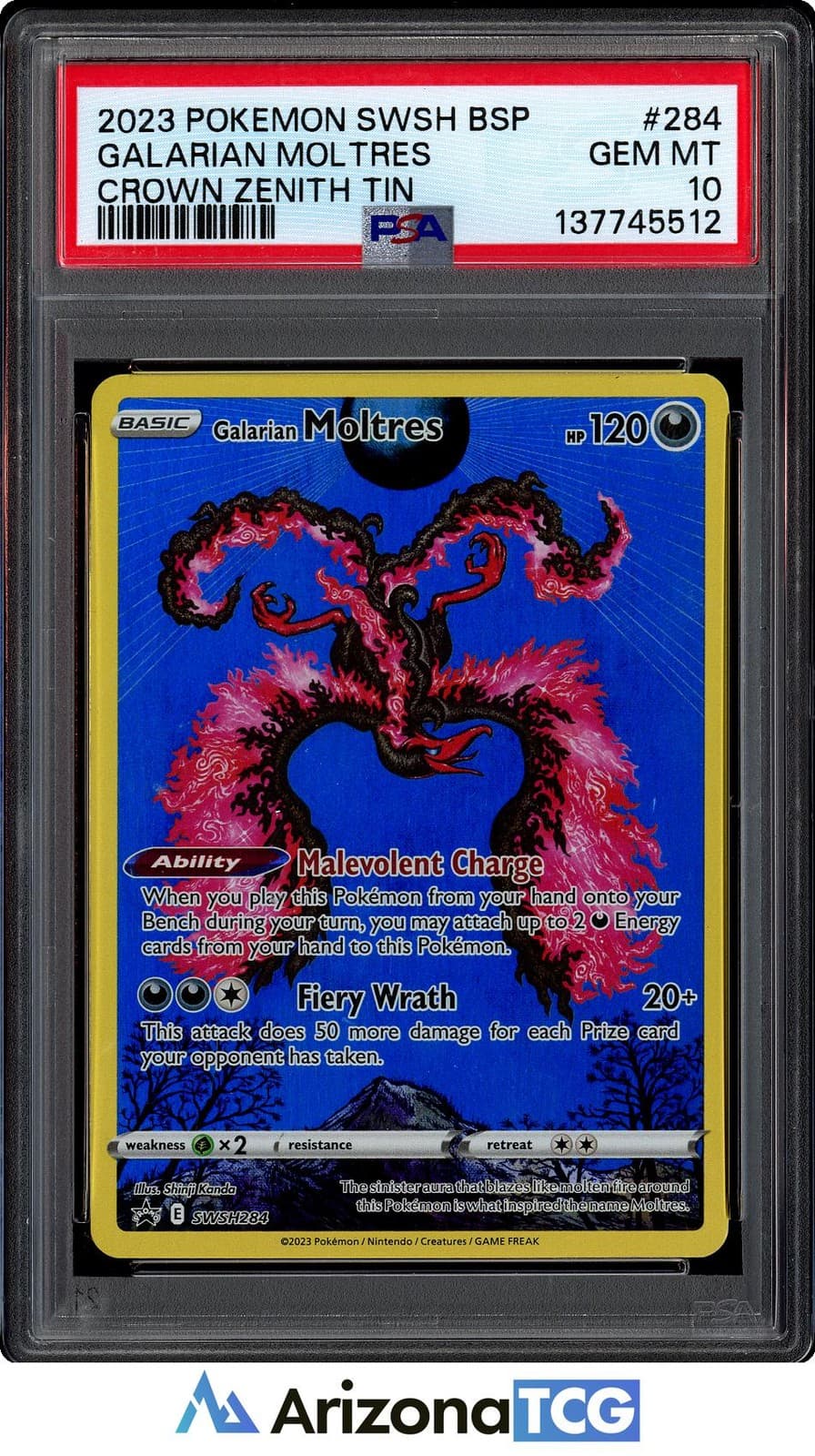 Pokemon 2023 Galarian Moltres SWSH284 Promo Crown Zenith GEM MINT PSA 10