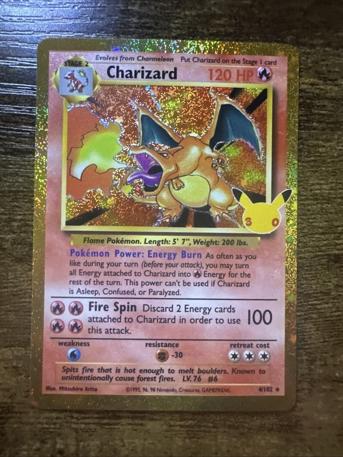 Charizard 4/102, Classic Collection, 30th Anniversary Celebration, Pokemon TCG