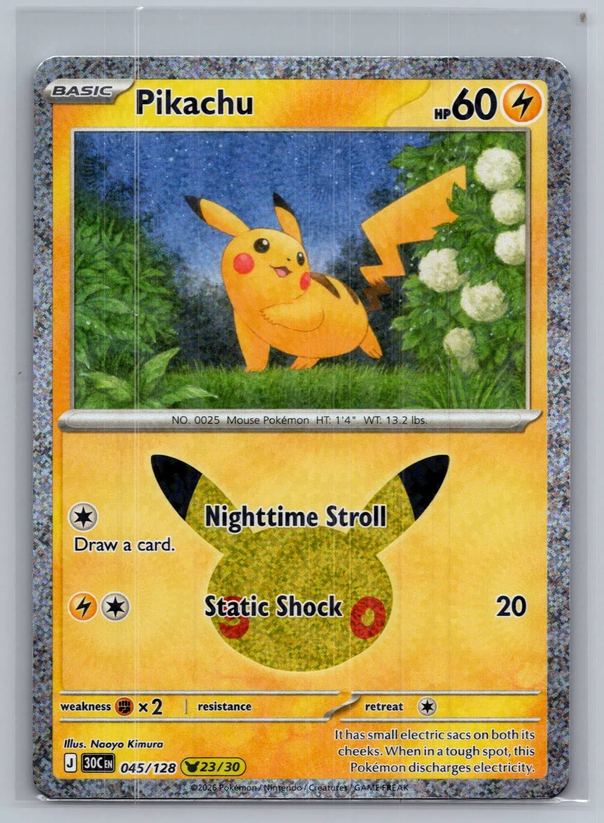Pikachu #45/128 2026 30th Celebration Pokemon TCG