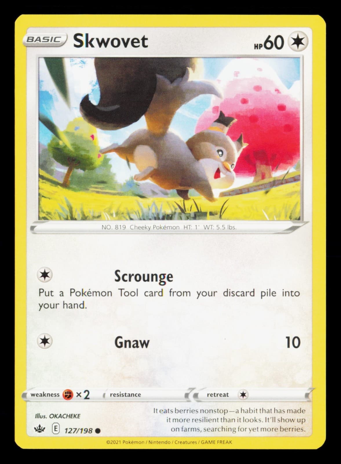 Skwovet 127/198 Common SWSH06: Chilling Reign Pokemon Near Mint