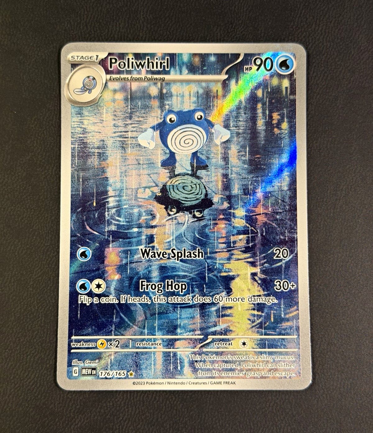 Pokemon Poliwhirl 176/165 SV 151 Illustration Rare Full Art Holo English 2023