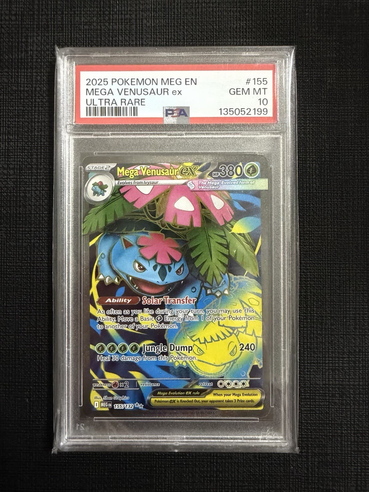 PSA 10 Mega Venusaur ex 155/132 Me01: Mega Evolution Holo