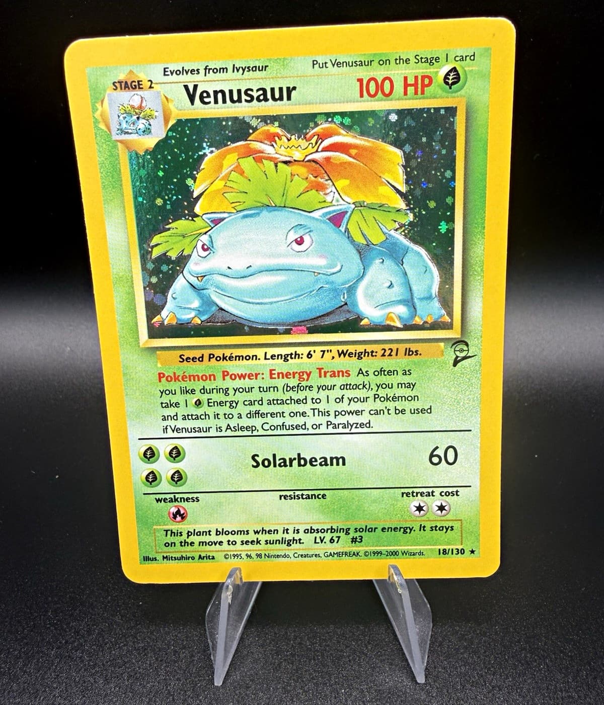Pokemon TCG Venusaur Base Set 2 Holo Rare 18/130 WOTC NM NEAR MINT