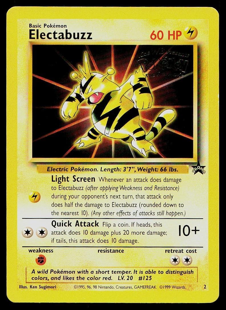 Pokemon Card Wizards Black Star Promos Electabuzz 2 Promo