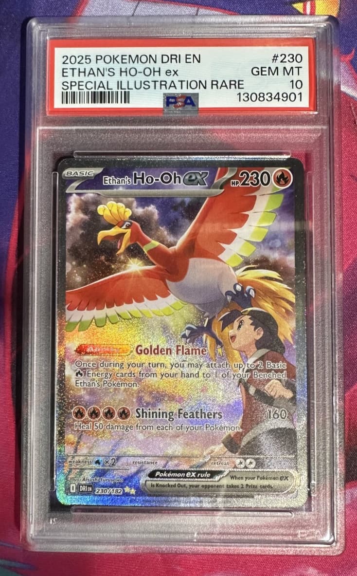 Ethan's Ho-oh ex 230/182 Destined Rivals English PSA Graded 10 Pokemon