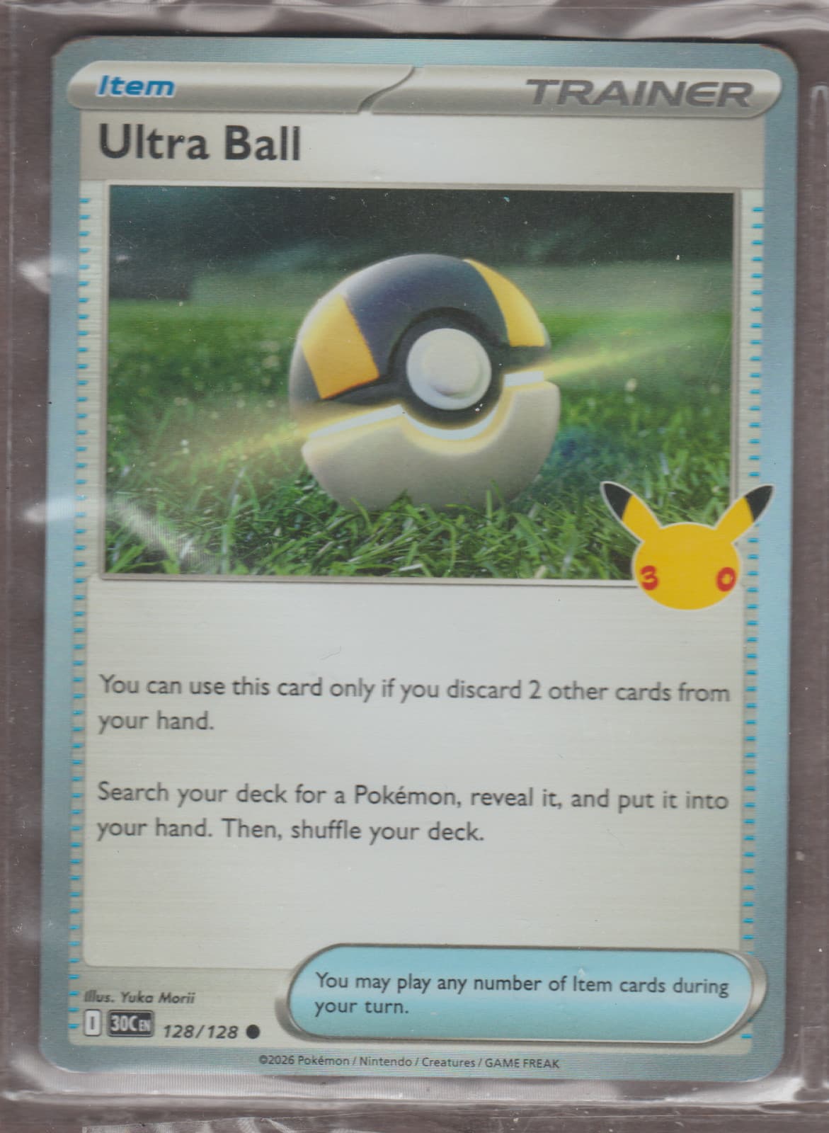 Ultra Ball 128/128 30th Celebration Holo Common Yuka Morii Pokemon TCG Card