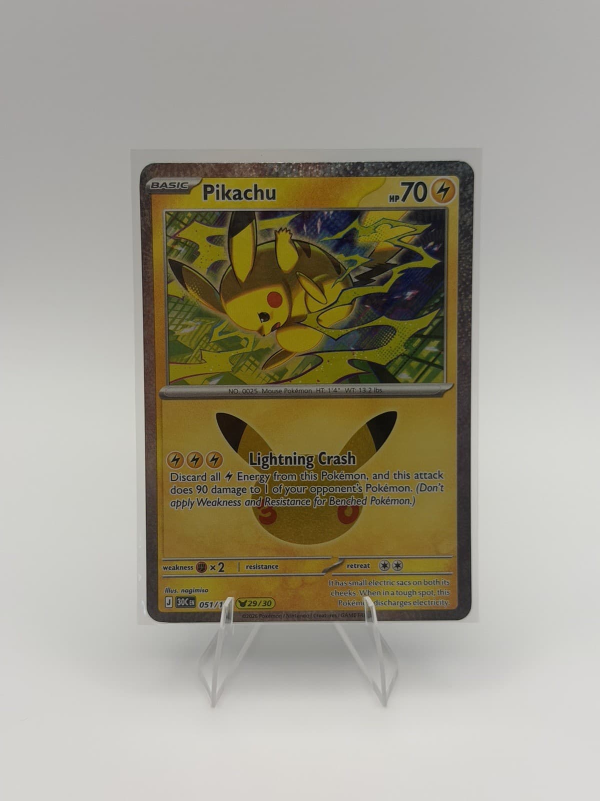 Pikachu 30th Celebration #51/128 Holo Pokemon TCG English