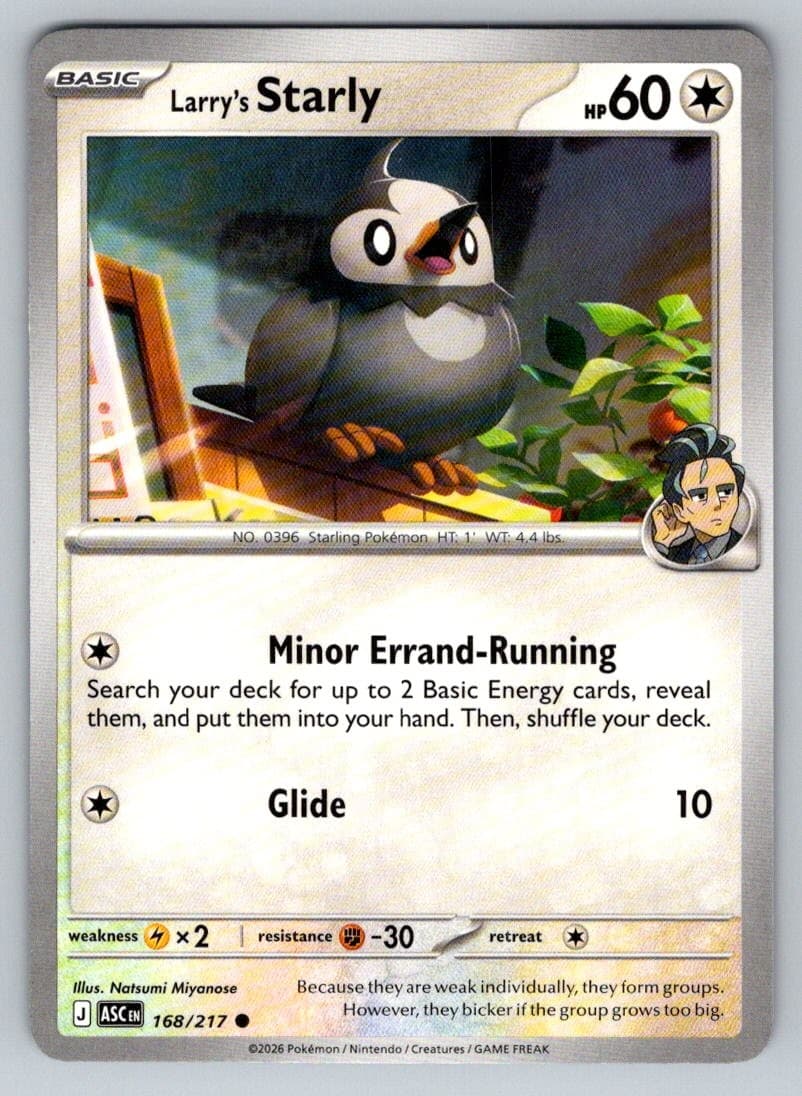 Larry's Starly 168/217 Common Ascended Heroes Pokemon Near Mint