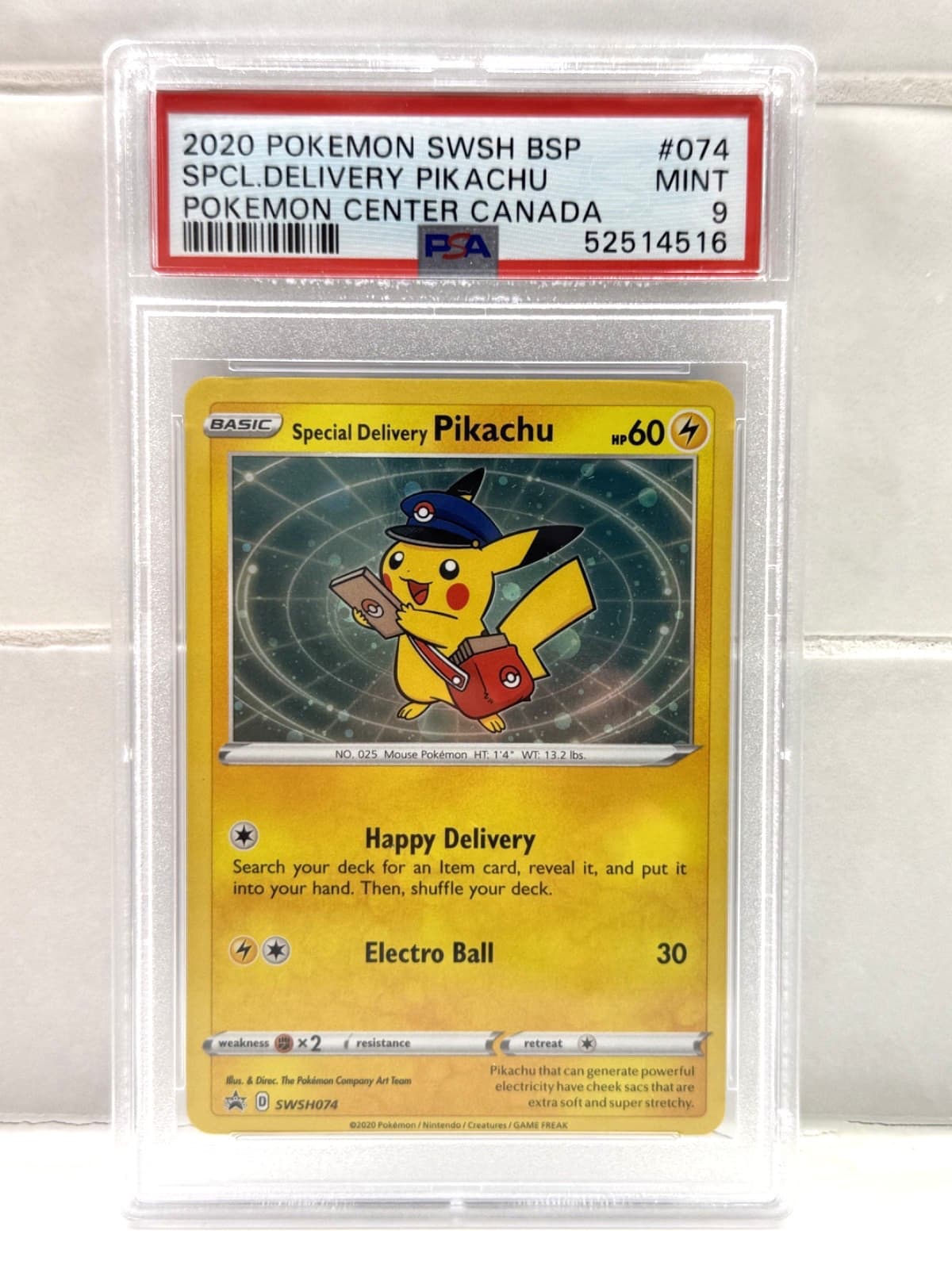 PSA 9 Special Delivery Pikachu #SWSH074 *SWIRL* SWSH Black Star Promo Pokémon