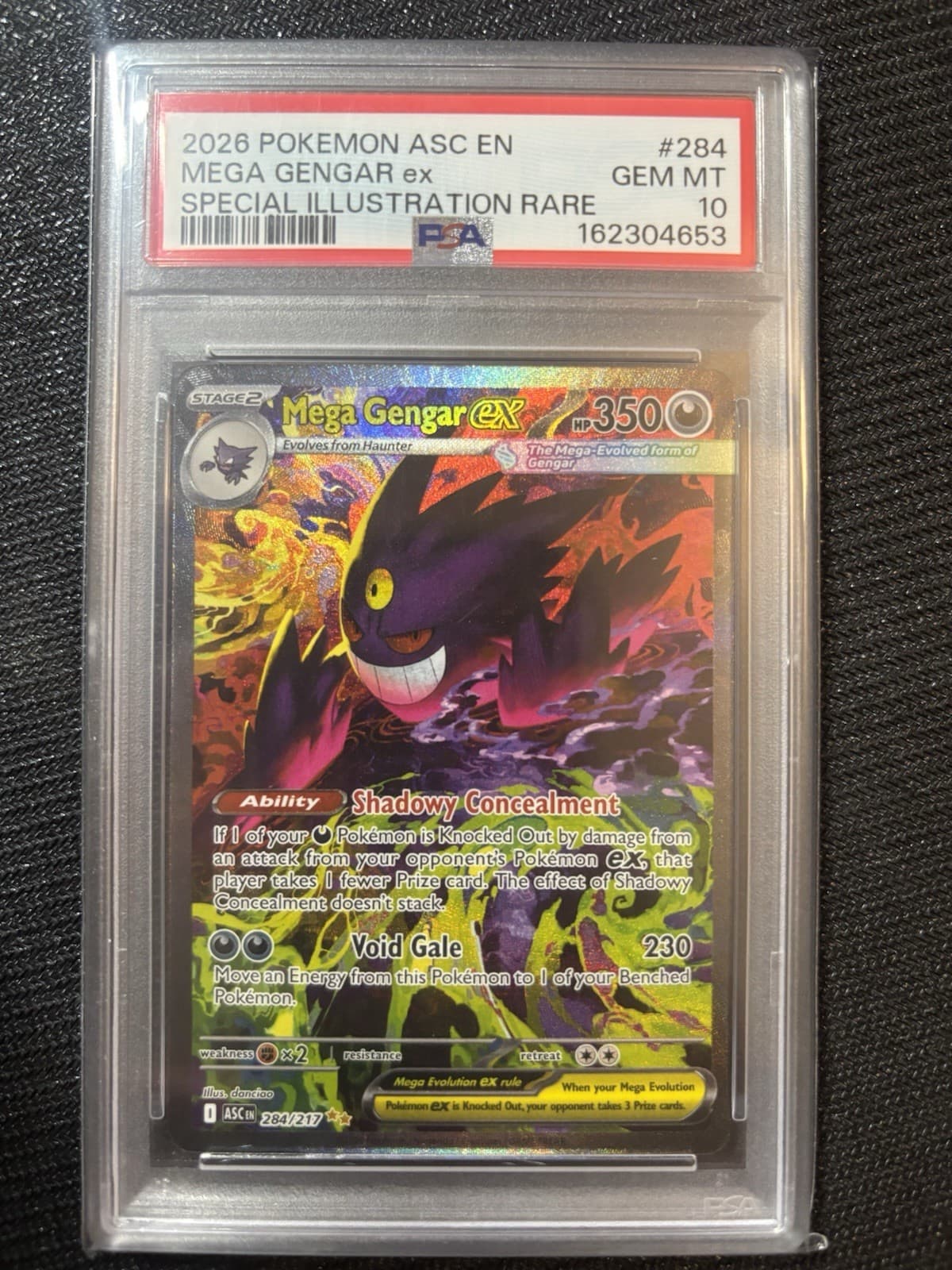 Pokemon Mega Gengar ex Me: Ascended Heroes 284/217 Holo SIR PSA 10 English