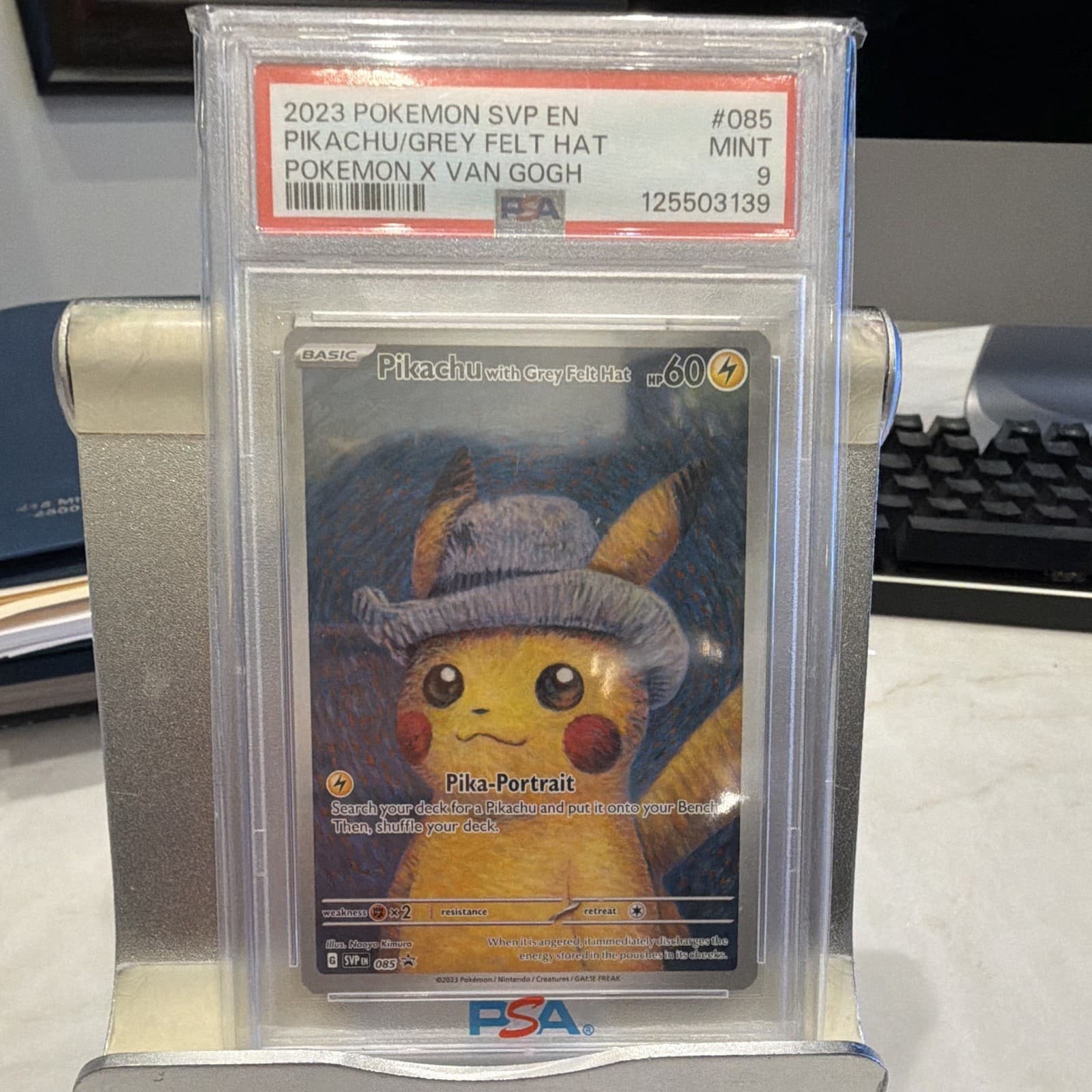 2023 Pokemon SVP Pikachu with Grey Felt Hat 085 Promo Holo PSA 9 EN