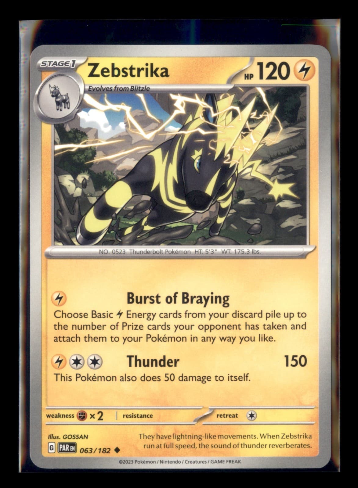 Pokemon Paradox Rift - Zebstrika #63
