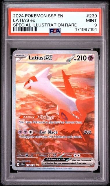 PSA 9 Latias EX 239/191 Pokemon Surging Sparks Special Illustration Rare SIR