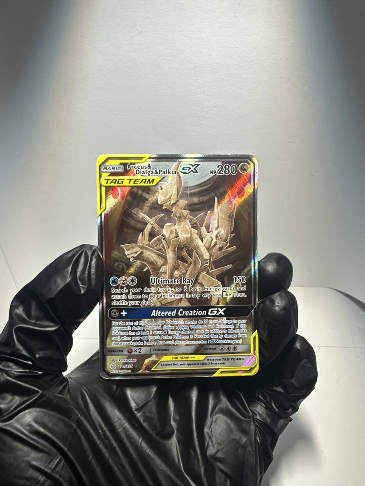 Arceus & Dialga & Palkia GX 221/236 Sm-Cosmic Eclipse Full Art Tag Team