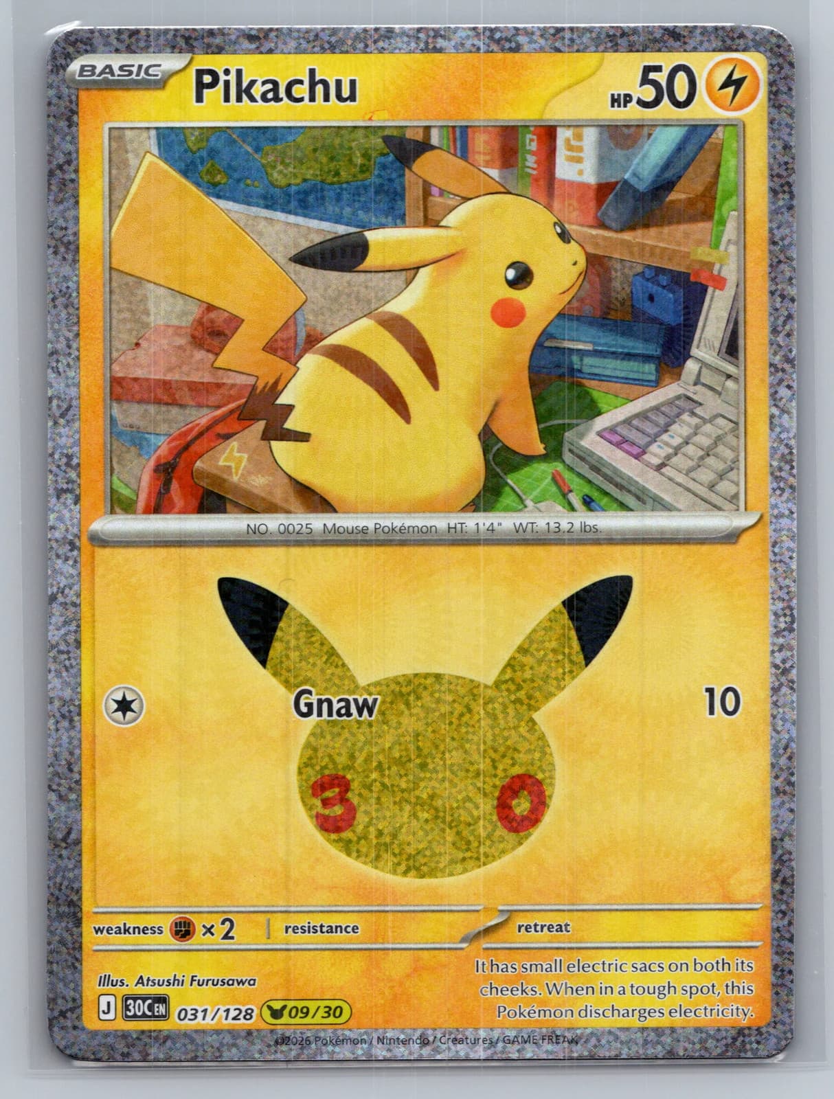 Pikachu #31/128 2026 30th Celebration Pokemon TCG