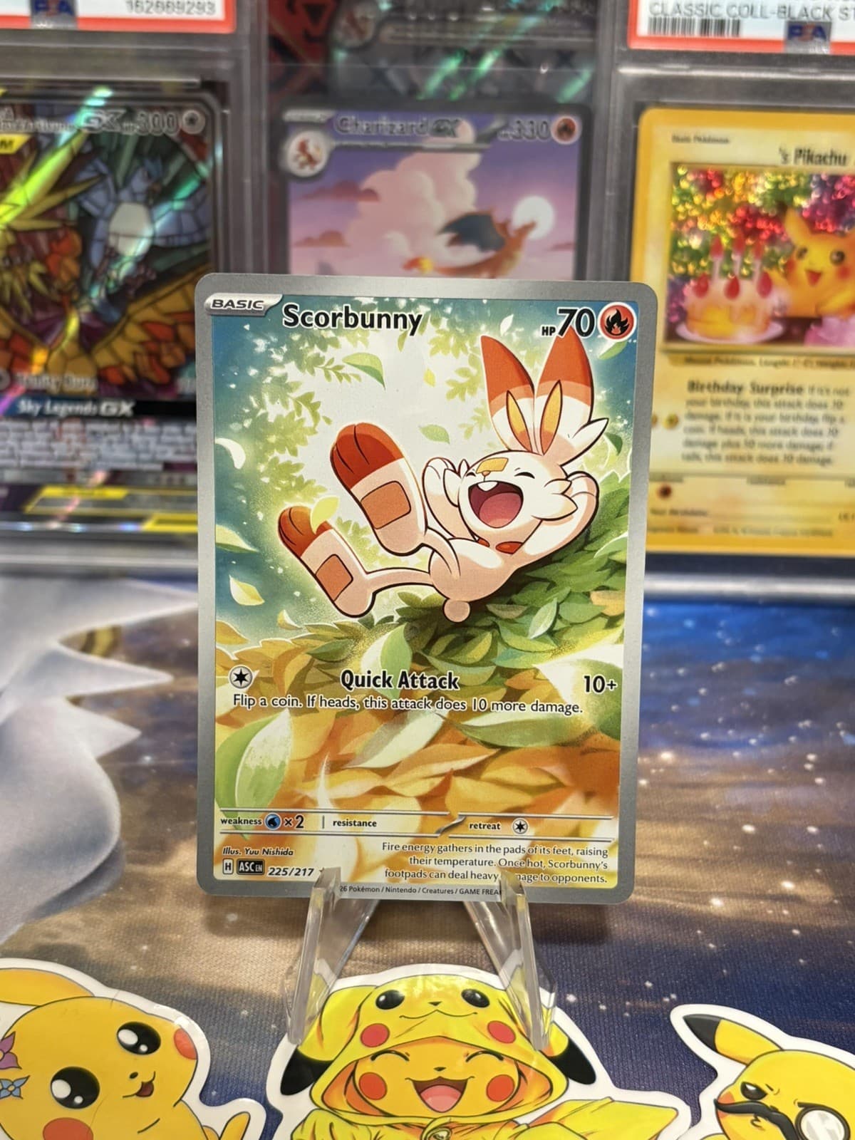 Scorbunny 225/217 Illustration Rare Ascended Heroes Pokemon Holo Near Mint