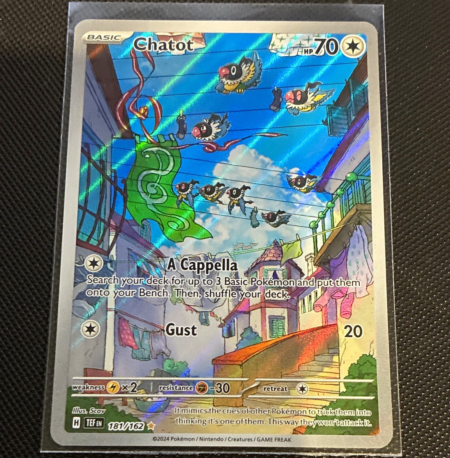 Pokémon TCG SV05 Temporal Forces Chatot 181/162 Illustration Rare Holo EN