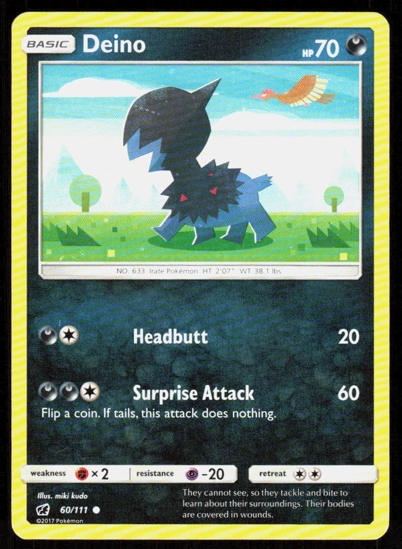 Deino 60/111 Common Crimson Invasion Pokemon Lightly Played