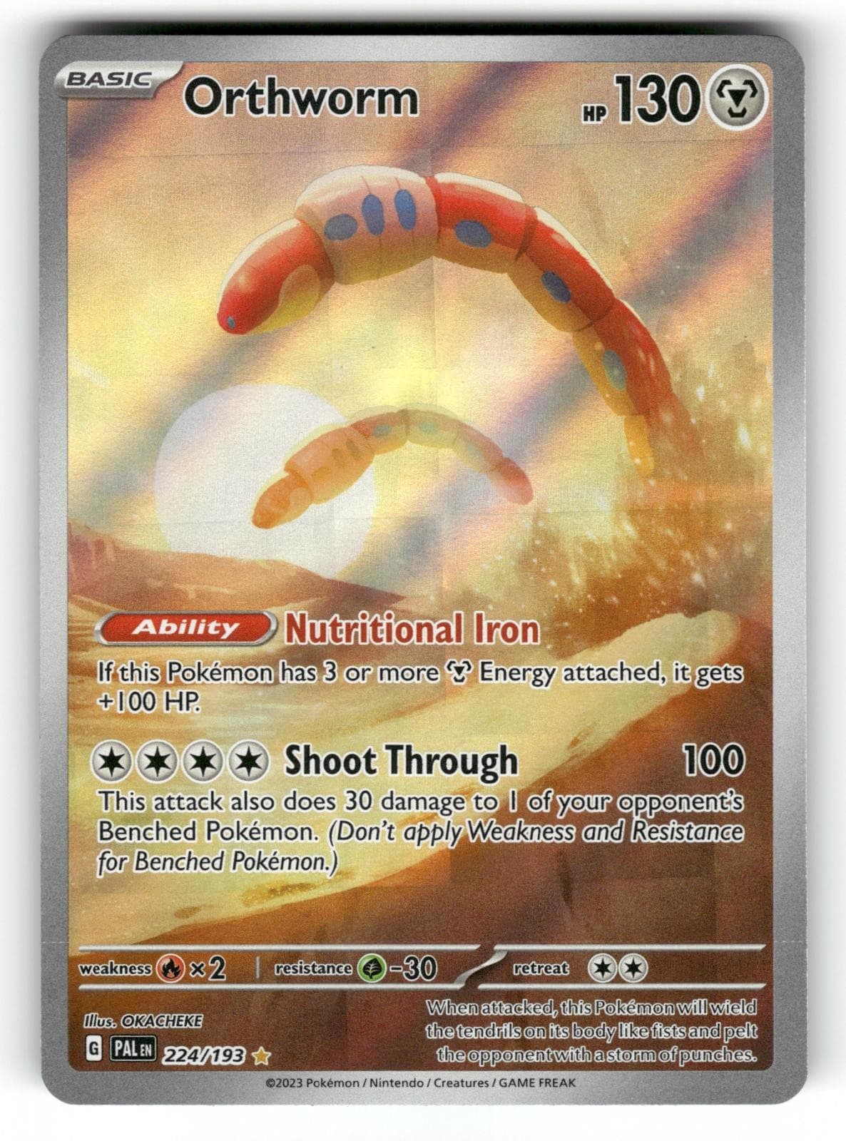 Orthworm NM 224/193 Holo Paldea Evolved Pokemon Illustration Rare
