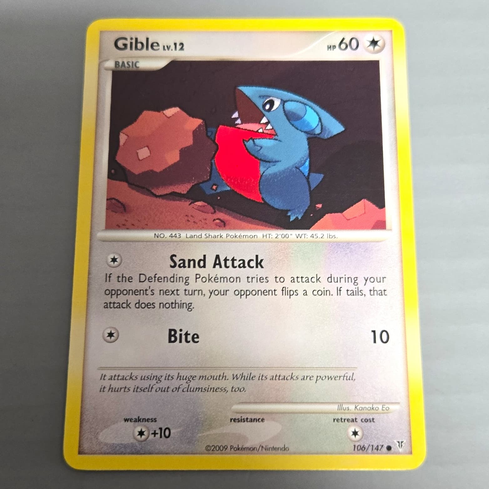 Gible 106/147 Supreme Victors Regular Pokemon TCG Pokemon 2009 Lp
