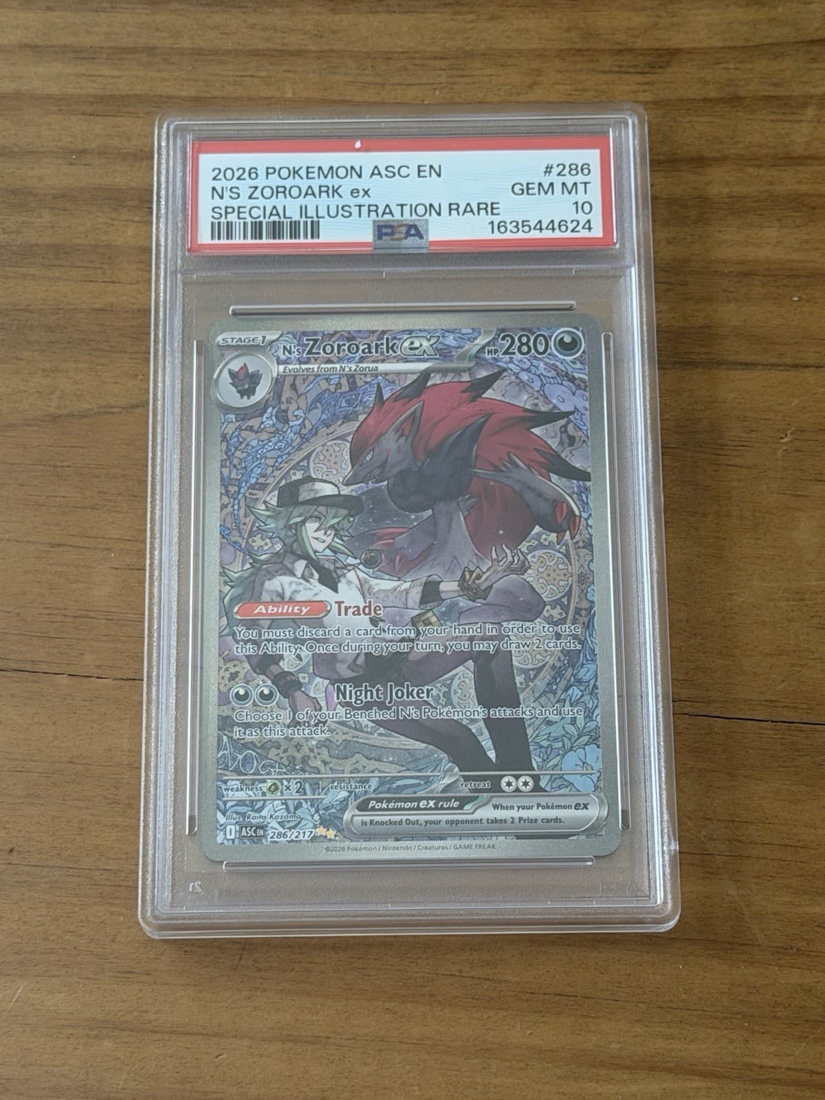 Pokemon TCG N's Zoroark ex 286/217 Me: Ascended Heroes EN Holo SIR PSA 10