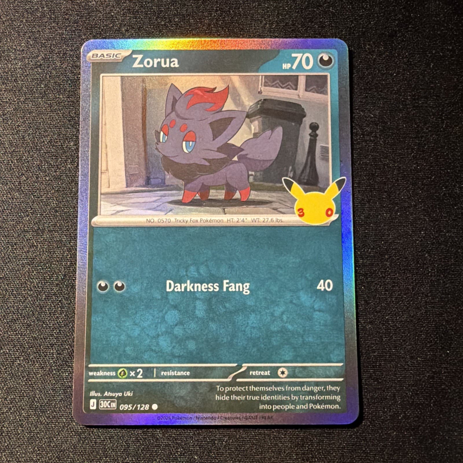 Pokemon TCG 30th Celebration Zorua Holo #95/128