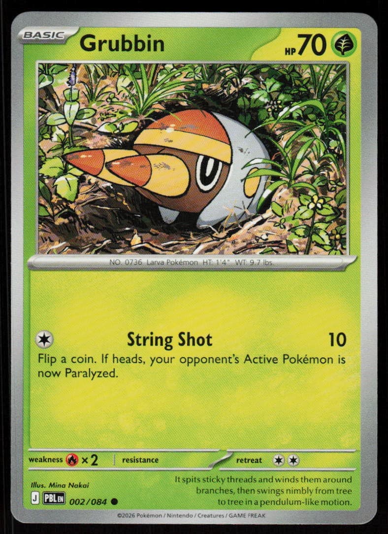 Grubbin 002/084 Common Pitch Black Pokemon Near Mint