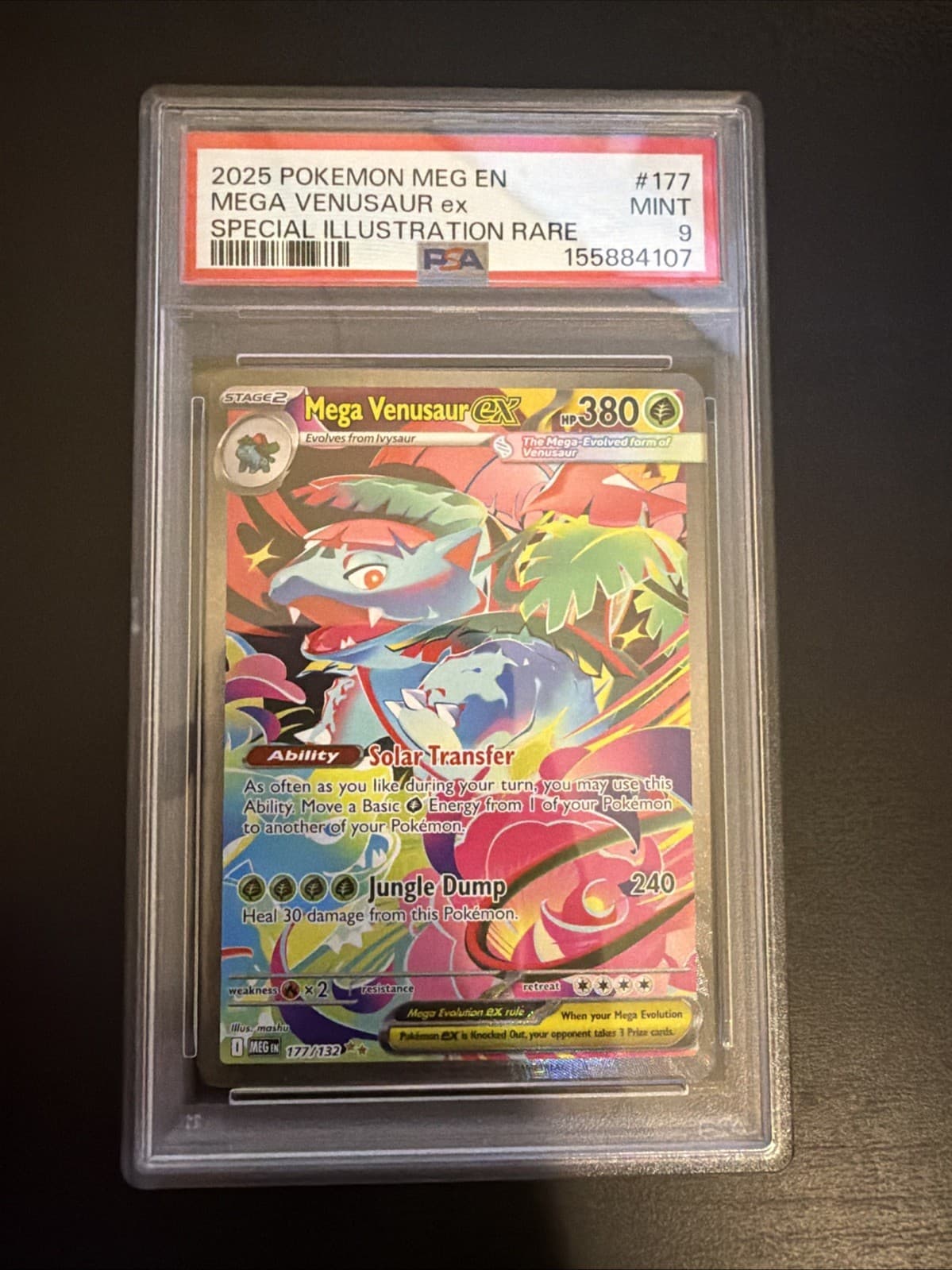 2025 Pokemon Mega Venusaur ex 177/132 Special Illustration Rare PSA 9 MINT