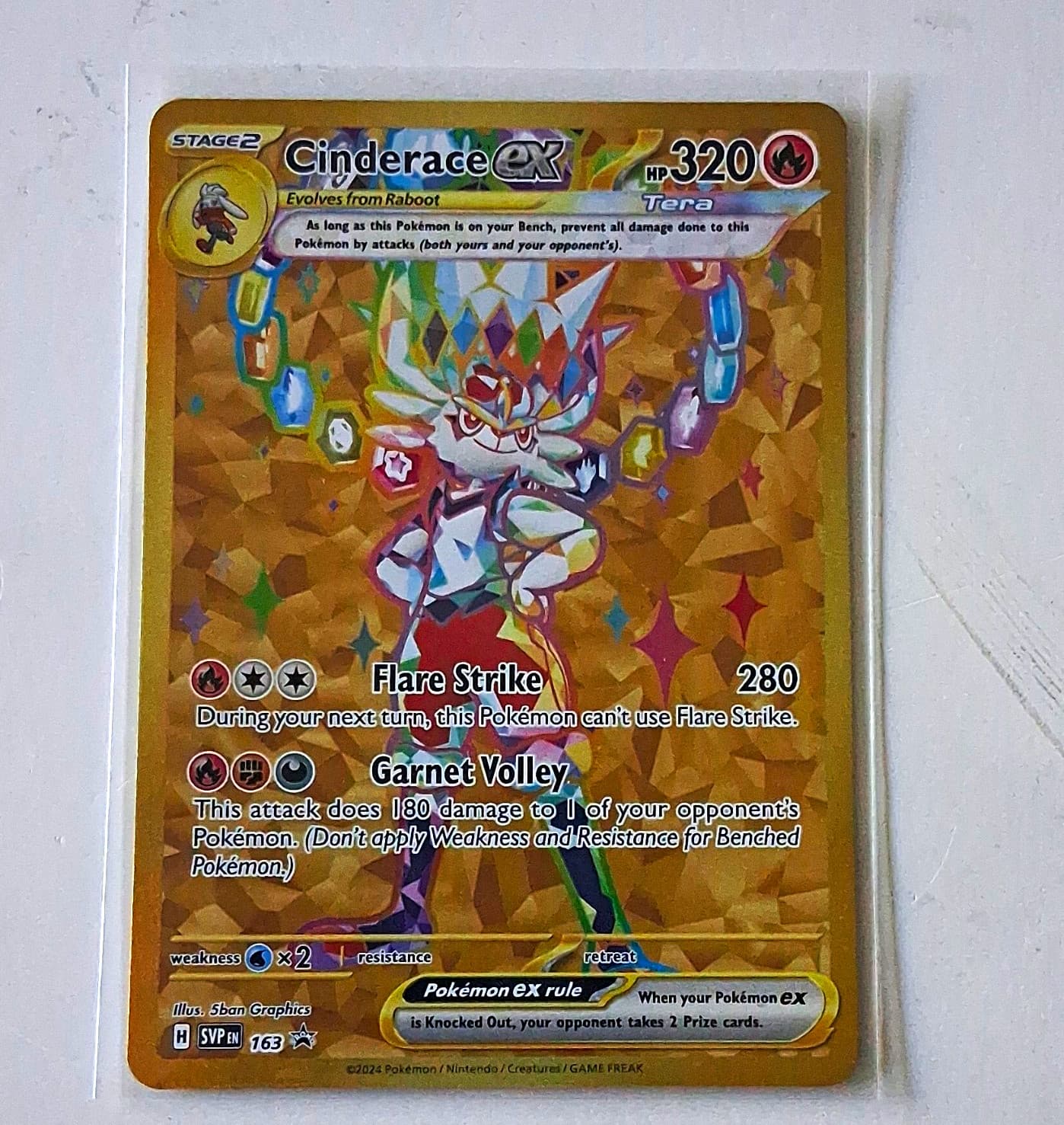 Pokemon TCG Cinderace ex SV: Scarlet & Violet Promo Holo #163 HP320 English