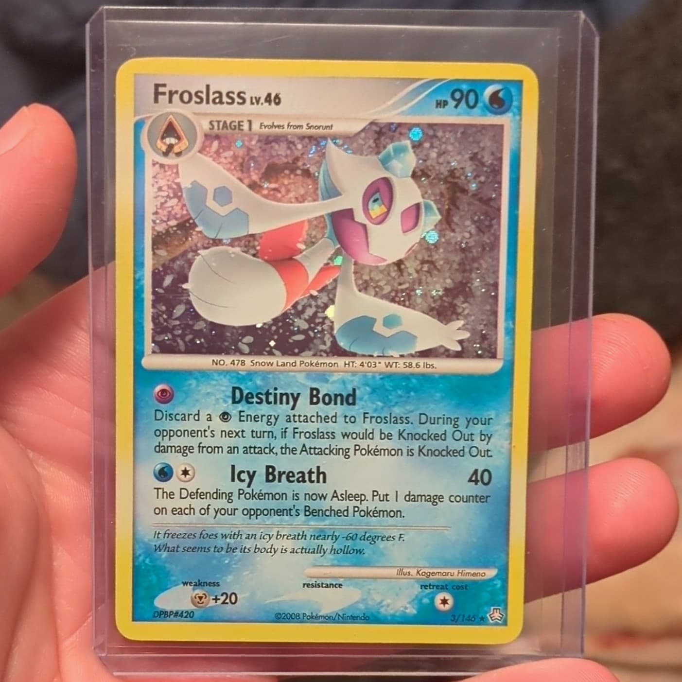 Pokemon Company Froslass Legends Awakened Holo Rare 3/146 English 90 HP 2008